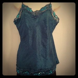 SEQUINED BLUE GREEN CAMY